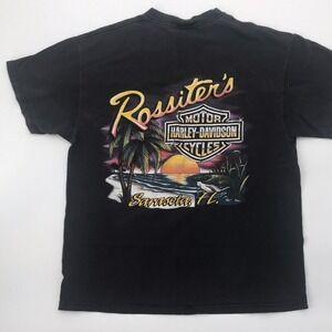 VTG Harley Davidson Florida Alligator RARE USA T-Shirt Rossiter's Sarasota L